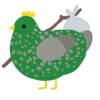 A viridian and ash chicken with a speckle pattern