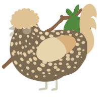 A grey and beige chicken with a speckle pattern