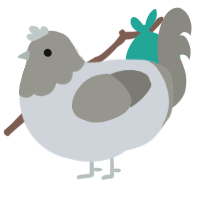 A mist and ash chicken with a head pattern