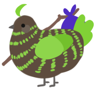 A bark and grass chicken with a bar pattern