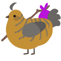 (unnamed), a gold and grey chicken with a half-bar pattern