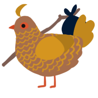 A brown and ochre chicken with a lace pattern