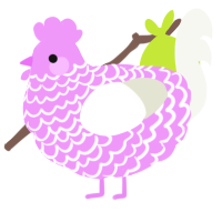 LAEAVONDAER-, a lavender and white chicken with a lace pattern