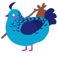 (unnamed), a cerulean and navy chicken with a half-lace pattern