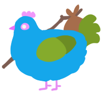 A sky and chartreuse chicken