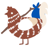 Gingerbread, a russet and cream chicken with a bar pattern