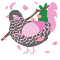 Loverboy, a grey and pink chicken with a lace pattern
