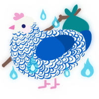 Razelain, a white and ultramarine chicken with a double-lace pattern
