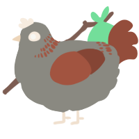 A ash and russet chicken with a neck-band pattern