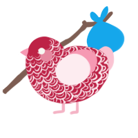 posy, a crimson and rose chicken with a double-lace pattern