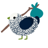 Maraña orphan, a white and tumblr chicken with a double-lace pattern