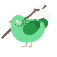 Eric, a spring and viridian chicken with a neck-speckle pattern