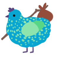 A cerulean and spring chicken with a speckle pattern