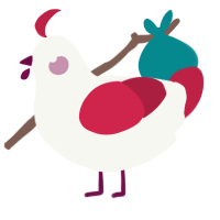 A white and crimson chicken