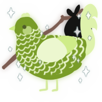 A chartreuse and apple chicken with a lace pattern
