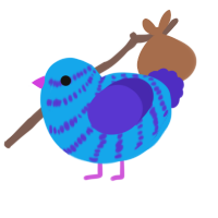 A sky and indigo chicken with a bar pattern