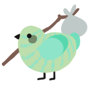 A gluppy and mint chicken with a bar pattern