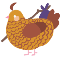 McChicken Sandwhich, a orange and russet chicken with a lace pattern