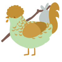 Marigold razei, a gluppy and gold chicken with a half-lace pattern
