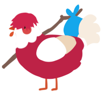 Clown, a crimson and cream chicken with a head pattern