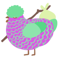 A orchid and spring chicken with a lace pattern