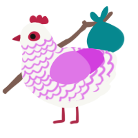 (unnamed), a white and orchid chicken with a lace pattern