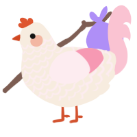 (unnamed), a cream and rose chicken with a lace pattern