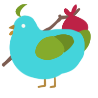 Brioche, a aqua and chartreuse chicken