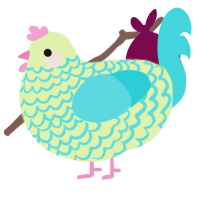 (unnamed), a apple and aqua chicken with a lace pattern