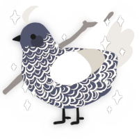 Echo in Starry Sky, a navy and honey chicken with a double-lace pattern