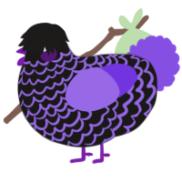 Blurple, a sable and blurple chicken with a lace pattern