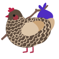 A bark and beige chicken with a lace pattern