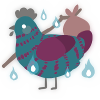 Trainwreck, a sea and wine chicken with a bar pattern
