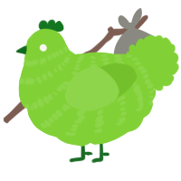 A grass chicken with a bar pattern