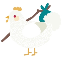 Lucio, a white chicken with a double-lace pattern