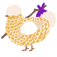 A honey and cream chicken with a lace pattern