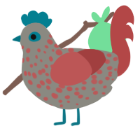need for project, a ash and red chicken with a speckle pattern