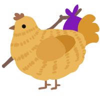 (unnamed), a honey and orange chicken with a bar pattern