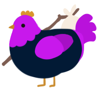 A tumblr and amethyst chicken with a head pattern