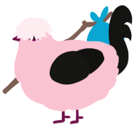 A rose and black chicken