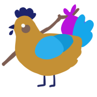 A gold and sky chicken
