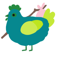 A teal and lime chicken