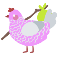 A lavender and mist chicken with a lace pattern