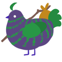 A overcast and viridian chicken with a bar pattern