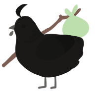 A sable and black chicken with a neck-band pattern