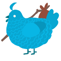 Shhh, a cerulean chicken with a lace pattern