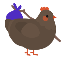 barkley, a bark chicken with a head pattern