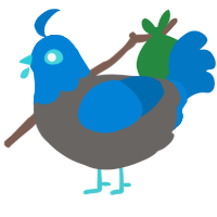 A grey and sapphire chicken with a head pattern