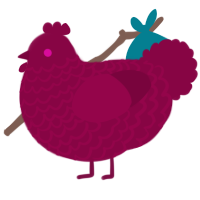 Radish, a maroon chicken with a lace pattern