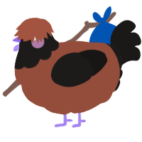 ImJustKen, a russet and sable chicken with a head pattern